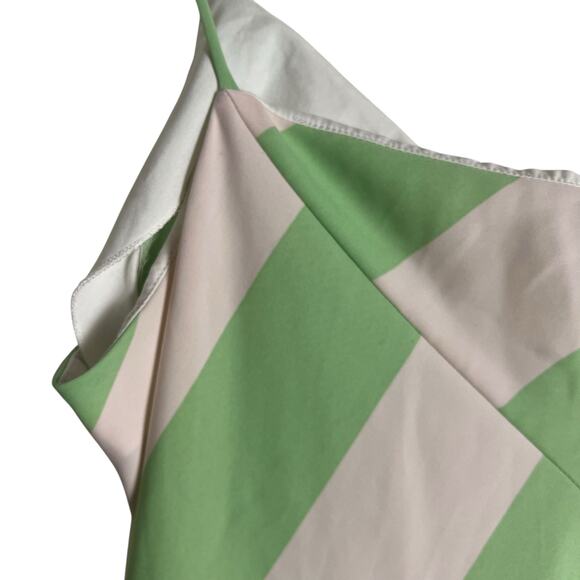 Saunders Collective Mint Imman Striped Sleeveless V-Neck Slip Midi Dress Size 12 - Picture 11 of 13